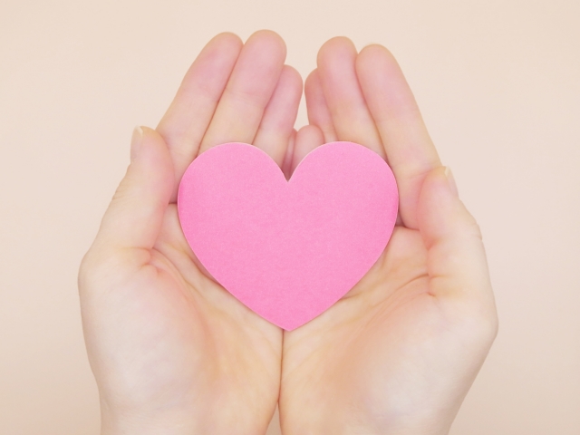 手のひらにハート