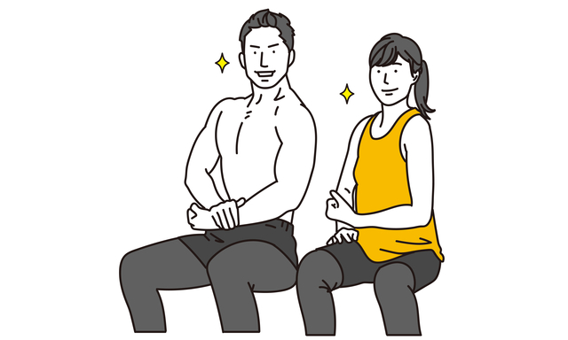 トレーニングしている男女