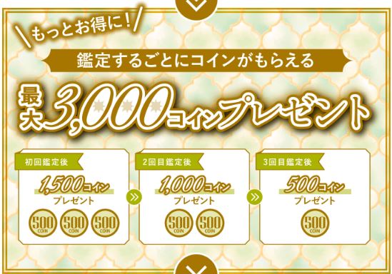鑑定利用で最大3,000円分無料